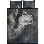 Alaskan Malamute Painting Print Quilt Bed Set