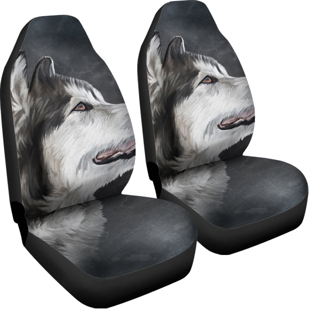 Alaskan Malamute Painting Print Universal Fit Car Seat Covers