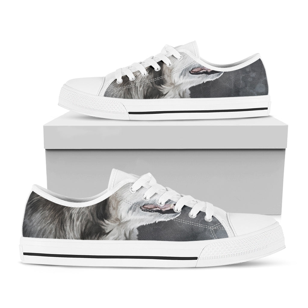Alaskan Malamute Painting Print White Low Top Shoes