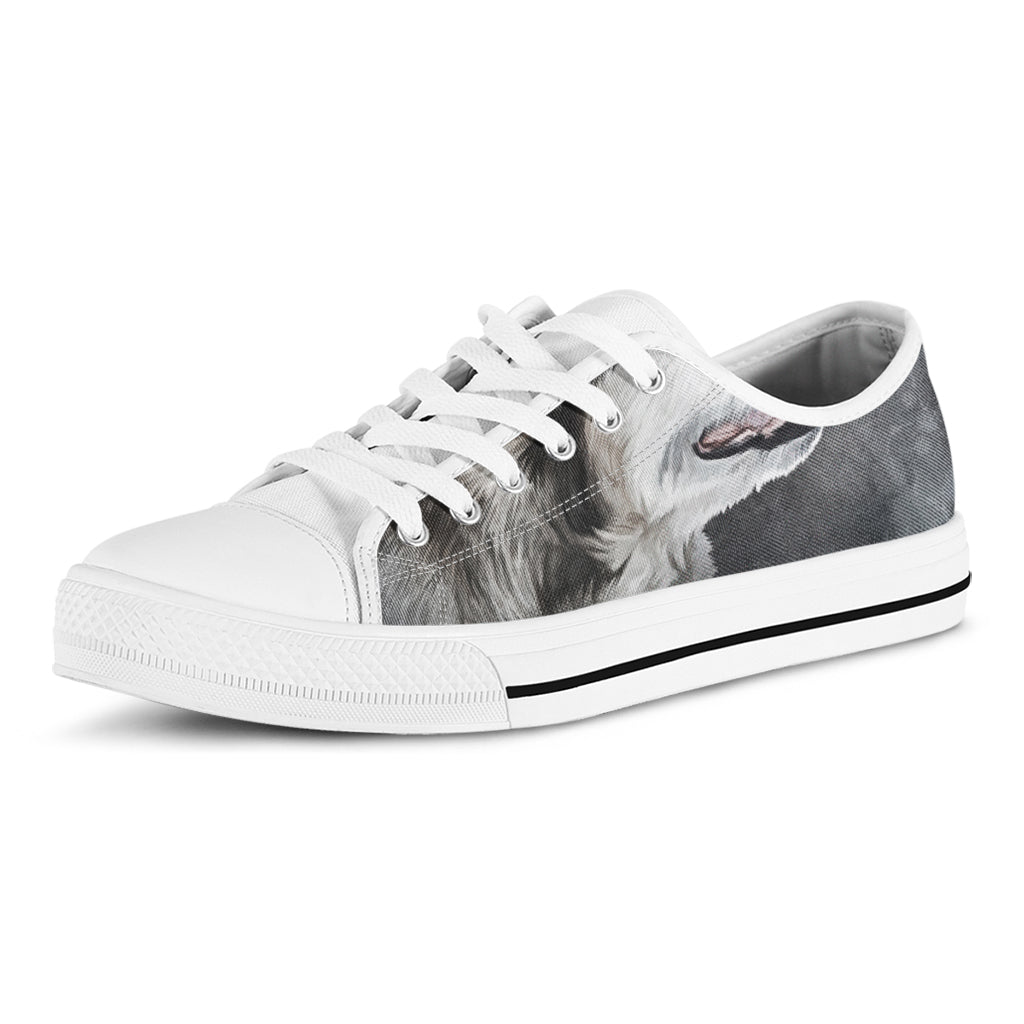 Alaskan Malamute Painting Print White Low Top Shoes