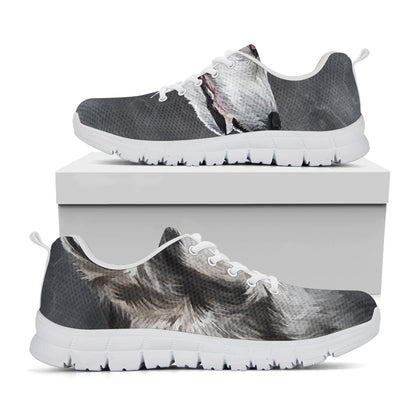 Alaskan Malamute Painting Print White Sneakers