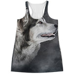 Alaskan Malamute Painting Print Women's Racerback Tank Top