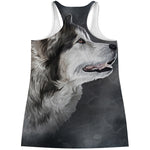 Alaskan Malamute Painting Print Women's Racerback Tank Top