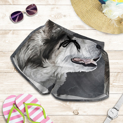 Alaskan Malamute Painting Print Women's Shorts