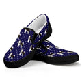 Alaskan Malamute Pattern Print Black Slip On Sneakers