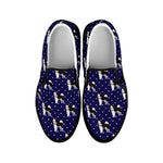 Alaskan Malamute Pattern Print Black Slip On Shoes