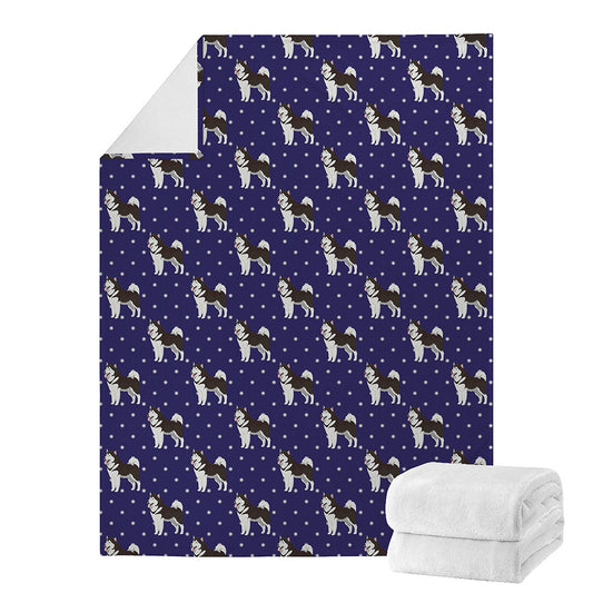 Alaskan Malamute Pattern Print Blanket