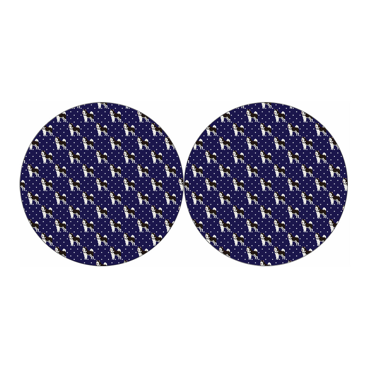 Alaskan Malamute Pattern Print Car Coasters