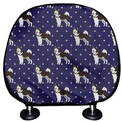 Alaskan Malamute Pattern Print Car Headrest Covers