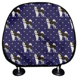 Alaskan Malamute Pattern Print Car Headrest Covers