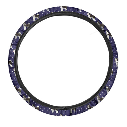 Alaskan Malamute Pattern Print Car Steering Wheel Cover