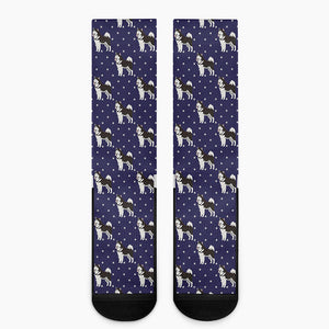 Alaskan Malamute Pattern Print Crew Socks