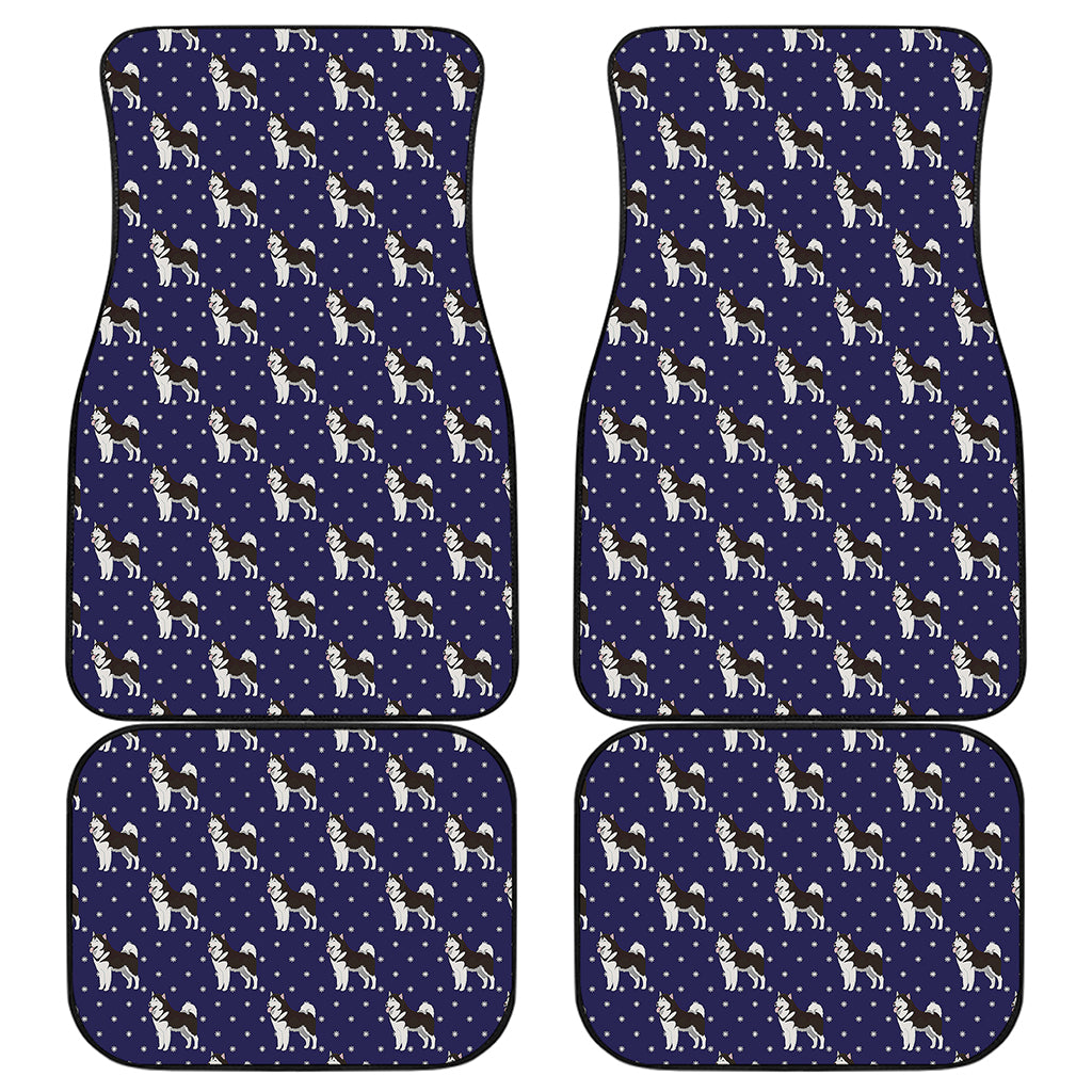 Alaskan Malamute Pattern Print Front and Back Car Floor Mats