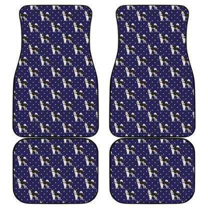 Alaskan Malamute Pattern Print Front and Back Car Floor Mats