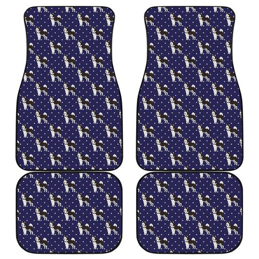 Alaskan Malamute Pattern Print Front and Back Car Floor Mats