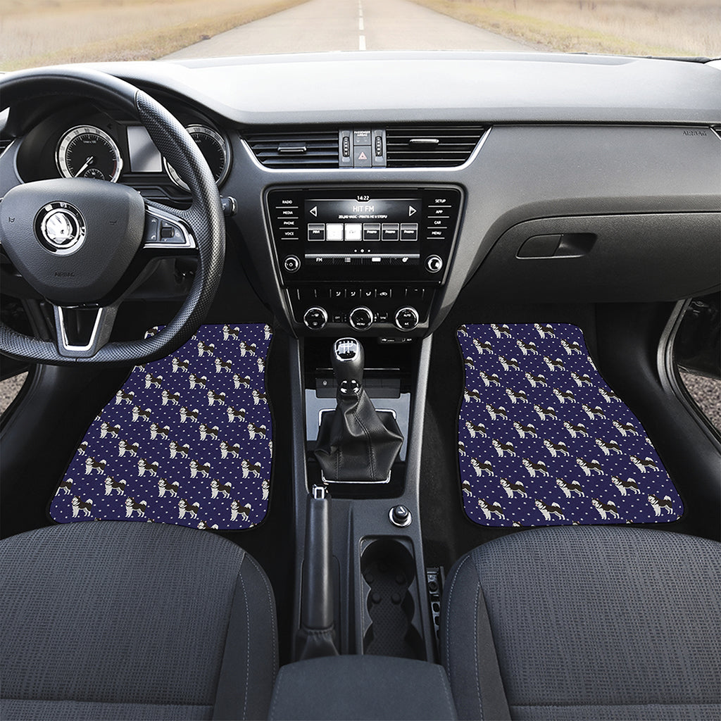 Alaskan Malamute Pattern Print Front and Back Car Floor Mats