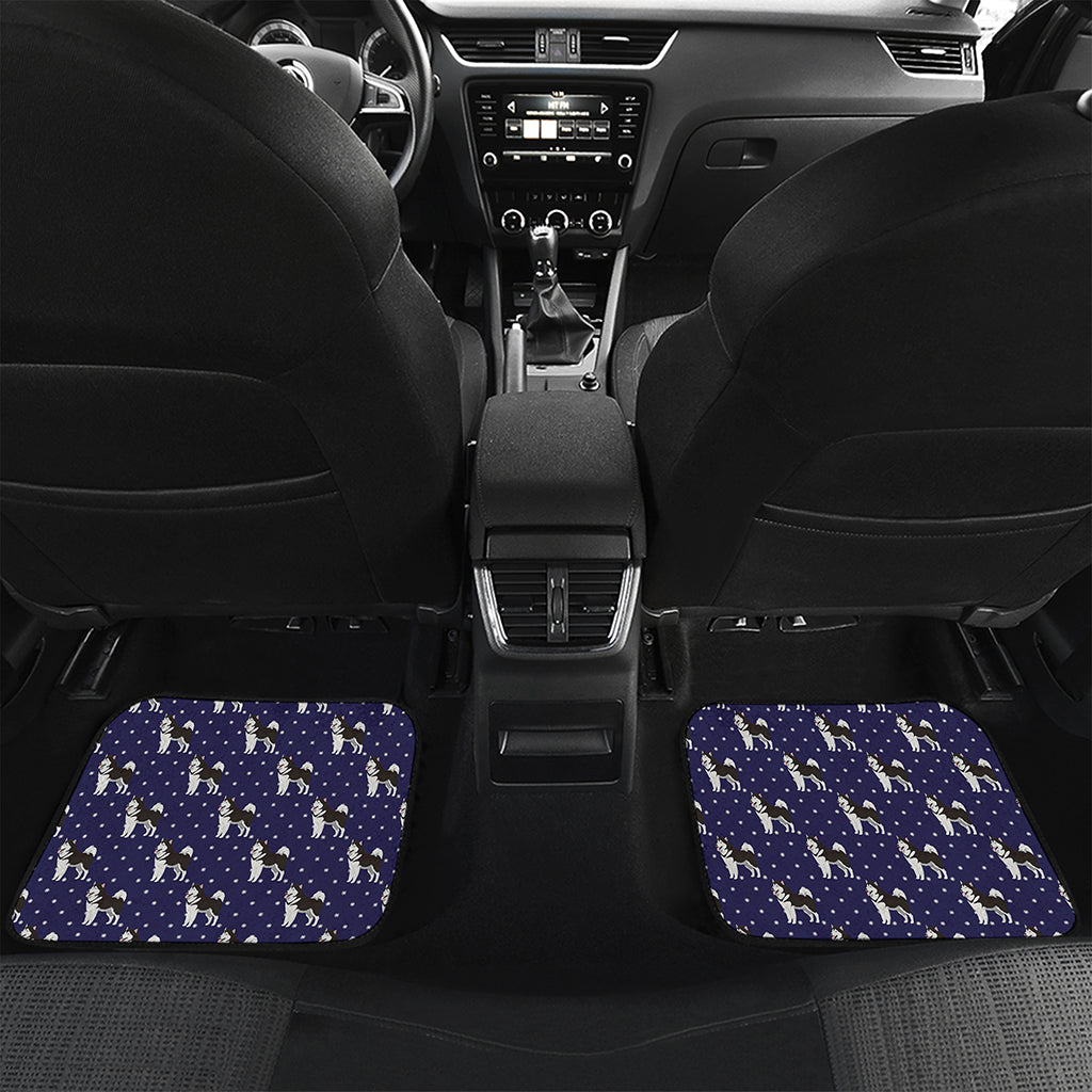 Alaskan Malamute Pattern Print Front and Back Car Floor Mats