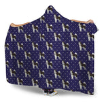 Alaskan Malamute Pattern Print Hooded Blanket