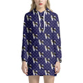 Alaskan Malamute Pattern Print Pullover Hoodie Dress
