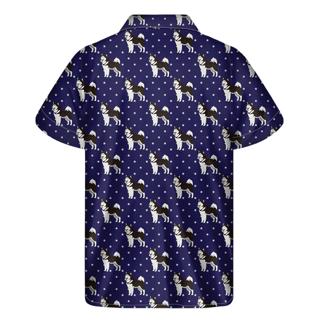 Alaskan Malamute Pattern Print Men's Short Sleeve Shirt