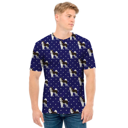 Alaskan Malamute Pattern Print Men's T-Shirt