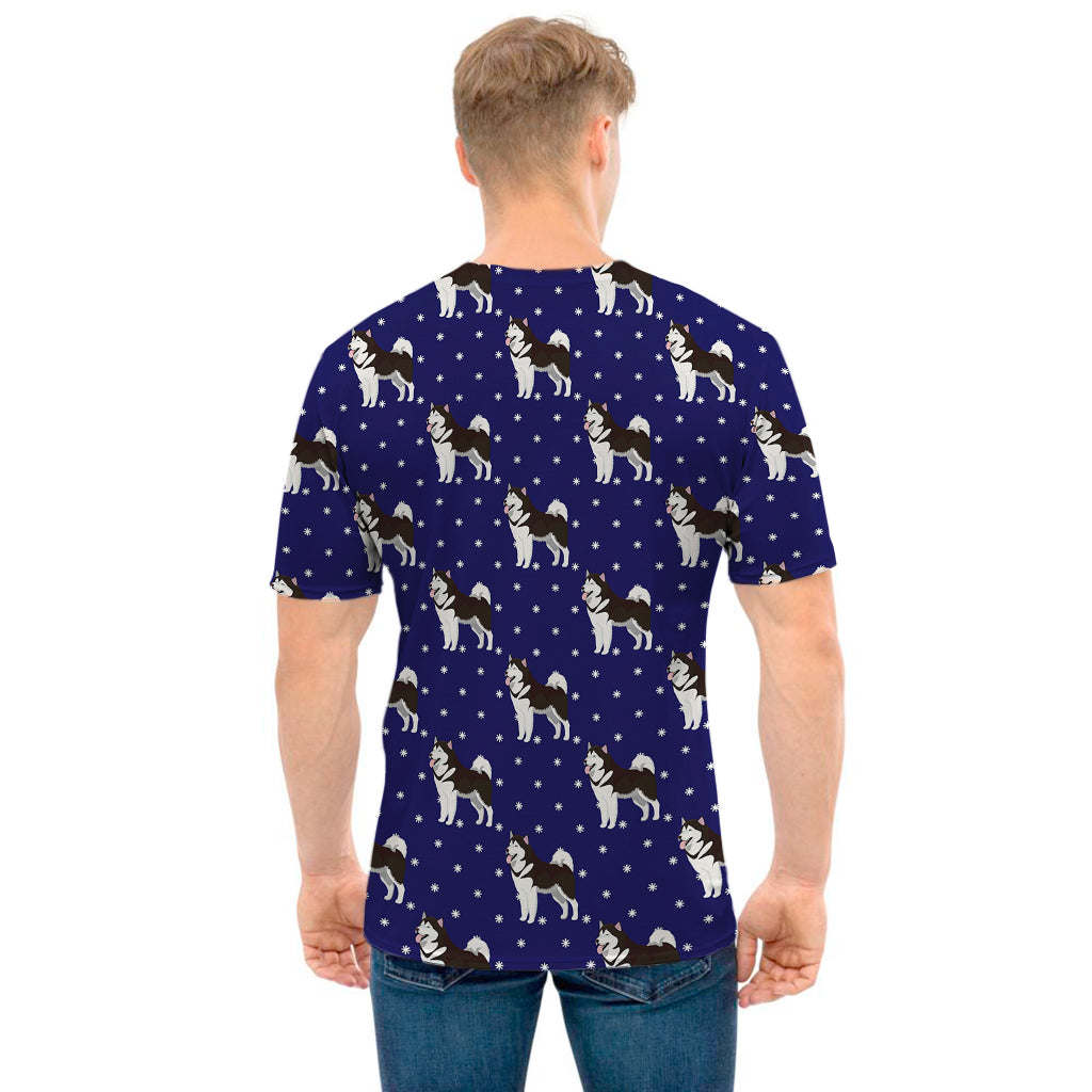 Alaskan Malamute Pattern Print Men's T-Shirt