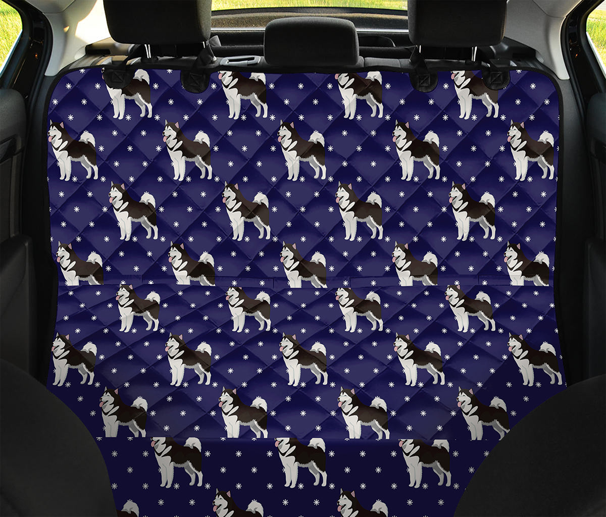 Alaskan Malamute Pattern Print Pet Car Back Seat Cover