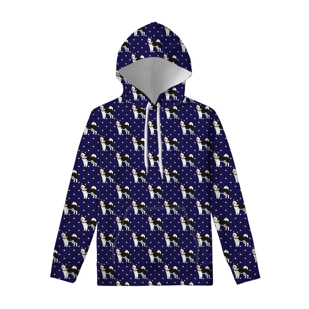 Alaskan Malamute Pattern Print Pullover Hoodie