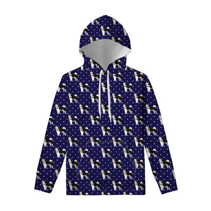 Alaskan Malamute Pattern Print Pullover Hoodie