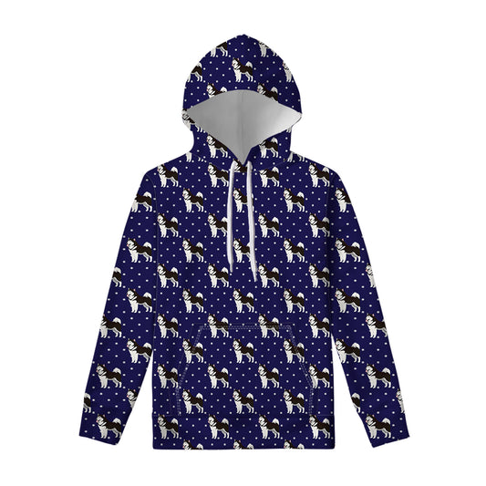 Alaskan Malamute Pattern Print Pullover Hoodie