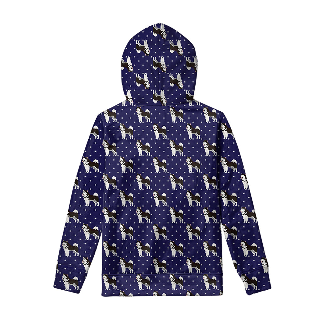 Alaskan Malamute Pattern Print Pullover Hoodie