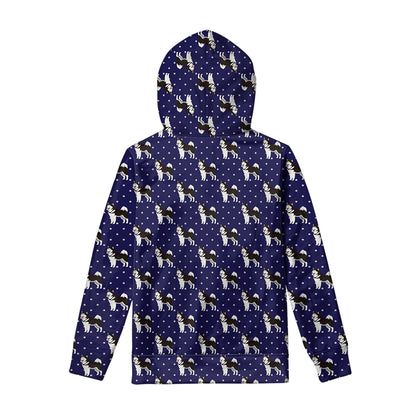 Alaskan Malamute Pattern Print Pullover Hoodie