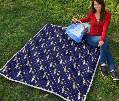 Alaskan Malamute Pattern Print Quilt