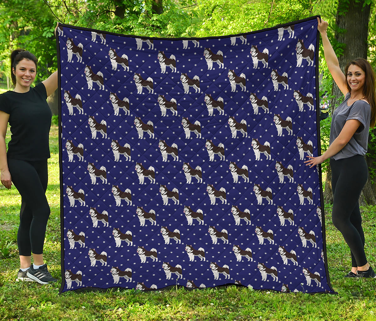 Alaskan Malamute Pattern Print Quilt