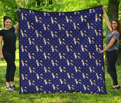 Alaskan Malamute Pattern Print Quilt
