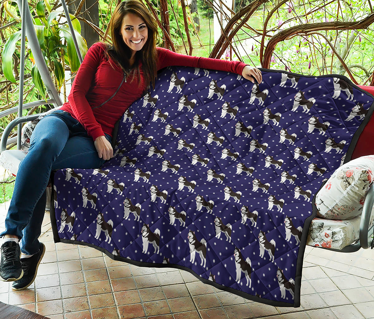 Alaskan Malamute Pattern Print Quilt