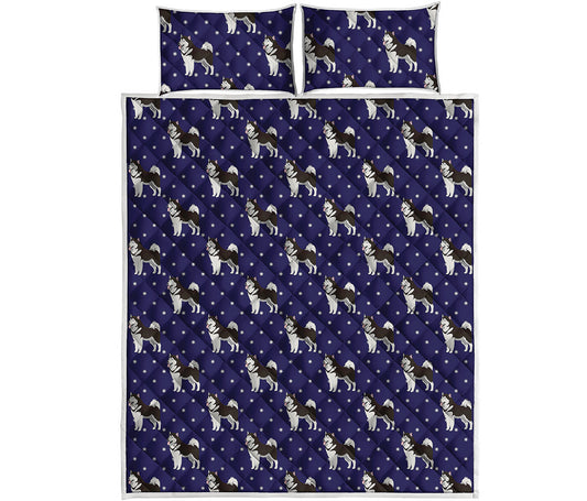 Alaskan Malamute Pattern Print Quilt Bed Set