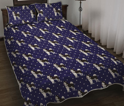 Alaskan Malamute Pattern Print Quilt Bed Set