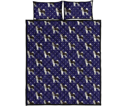 Alaskan Malamute Pattern Print Quilt Bed Set