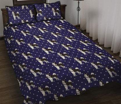 Alaskan Malamute Pattern Print Quilt Bed Set