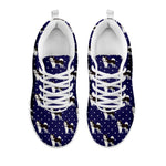 Alaskan Malamute Pattern Print White Sneakers