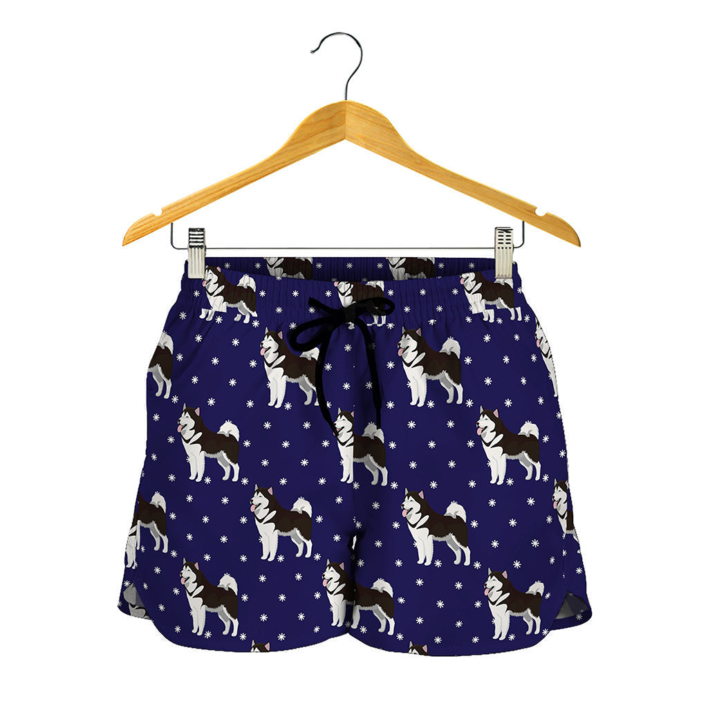Alaskan Malamute Pattern Print Women's Shorts
