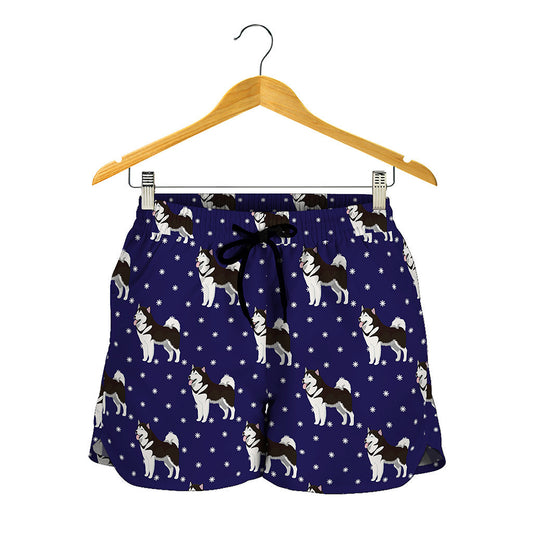 Alaskan Malamute Pattern Print Women's Shorts