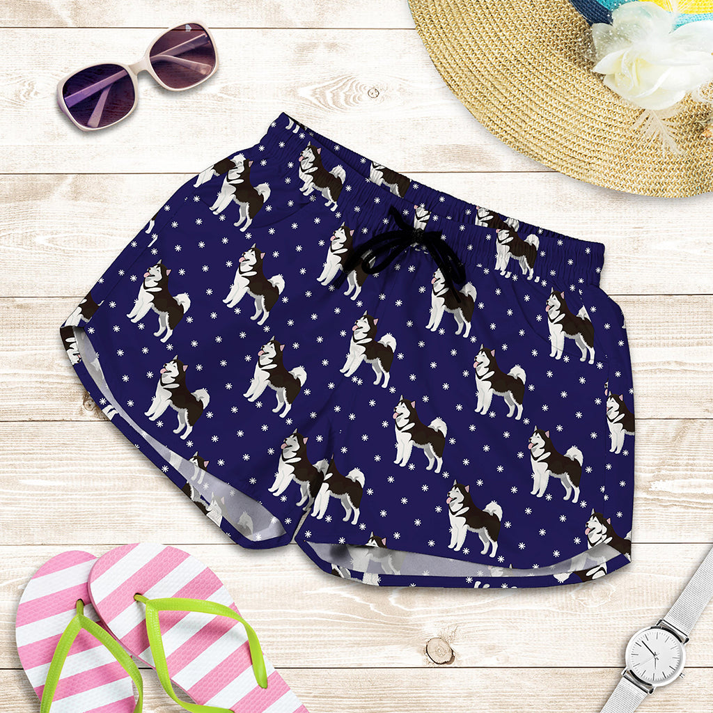 Alaskan Malamute Pattern Print Women's Shorts