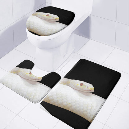 Albino Snake Print 3 Piece Bath Mat Set