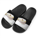 Albino Snake Print Black Slide Sandals