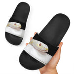 Albino Snake Print Black Slide Sandals