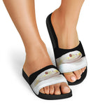 Albino Snake Print Black Slide Sandals
