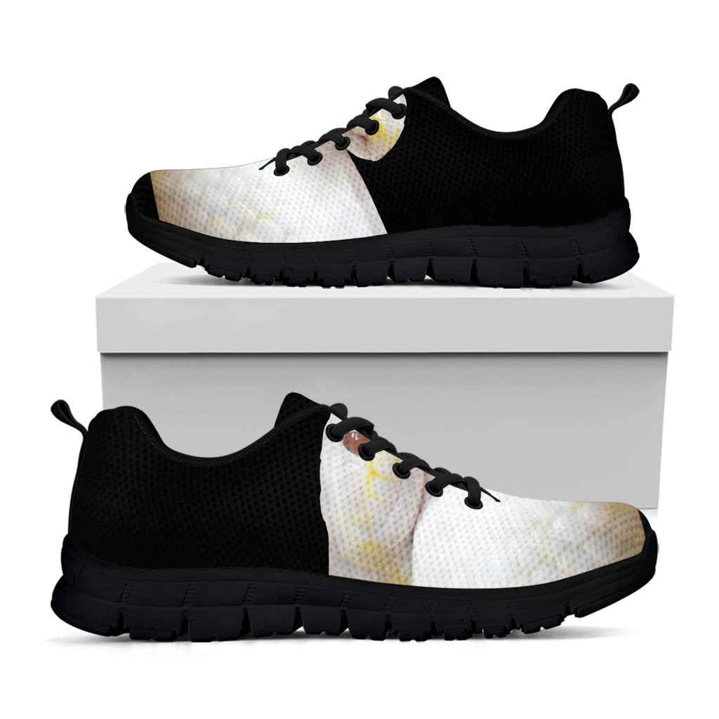 Albino Snake Print Black Sneakers