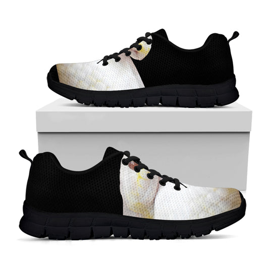 Albino Snake Print Black Sneakers